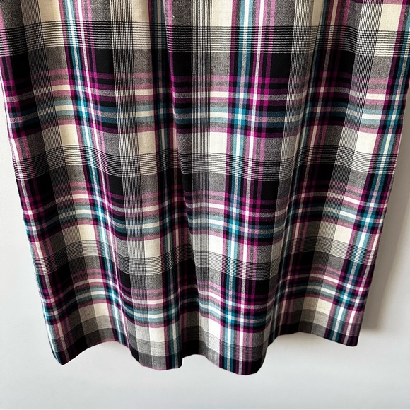 Pendleton Vintage 100% Pure Virgin Wool Plaid Pleated Skirt Sz 12 Purple/Black - Picture 10 of 14